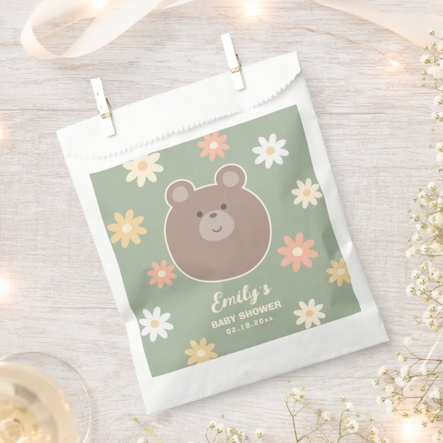 We Can Bearly Wait Gender Neutral Baby Shower Favour Bag (Clipped)