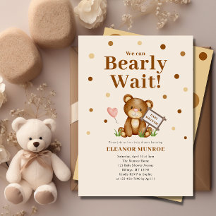 We Can Bearly Wait Gender Neutral Baby Shower Invitation