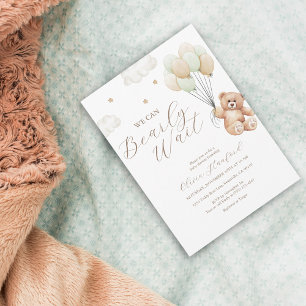We Can Bearly Wait Gender Neutral Baby Shower Invitation