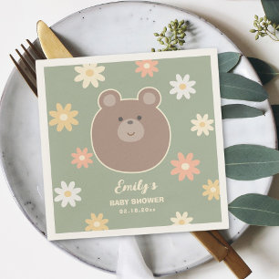 We Can Bearly Wait Gender Neutral Baby Shower Napkin