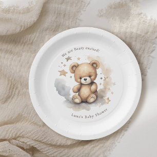 We Can Bearly Wait Gender Neutral Baby Shower Paper Plate