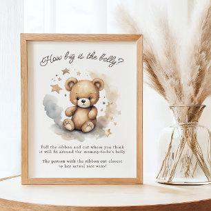 We Can Bearly Wait Gender Neutral Belly Game Poster