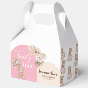 We Can Bearly Wait Girl Baby Shower Favour Box