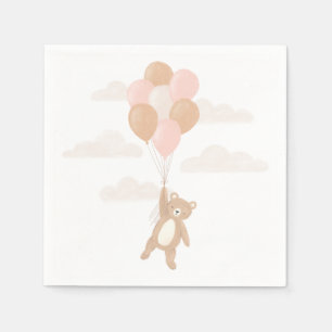 We Can Bearly Wait Girl Baby Shower Napkin