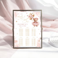 We Can Bearly Wait Girl Baby Shower Seating Chart