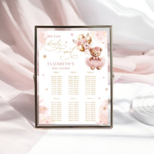We Can Bearly Wait Girl Baby Shower Seating Chart