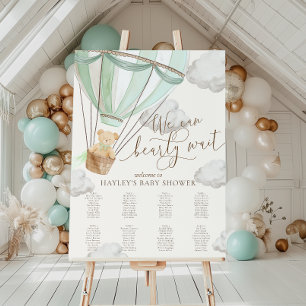 We Can Bearly Wait Green Baby Shower Seating Chart