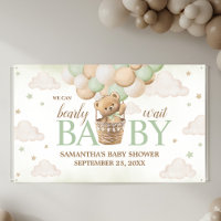 We Can Bearly Wait Green Bear Baby Shower