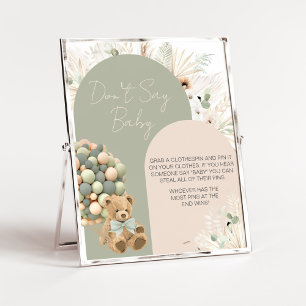 We Can Bearly Wait Green Don't Say Baby Poster