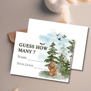 We Can Bearly Wait Guess Woodland How Many Game Enclosure Card