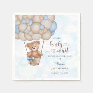 We Can Bearly Wait Hot Air Balloon Baby Shower Napkin