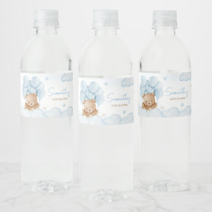 We Can Bearly Wait Hot Air Balloon Water Bottle Label