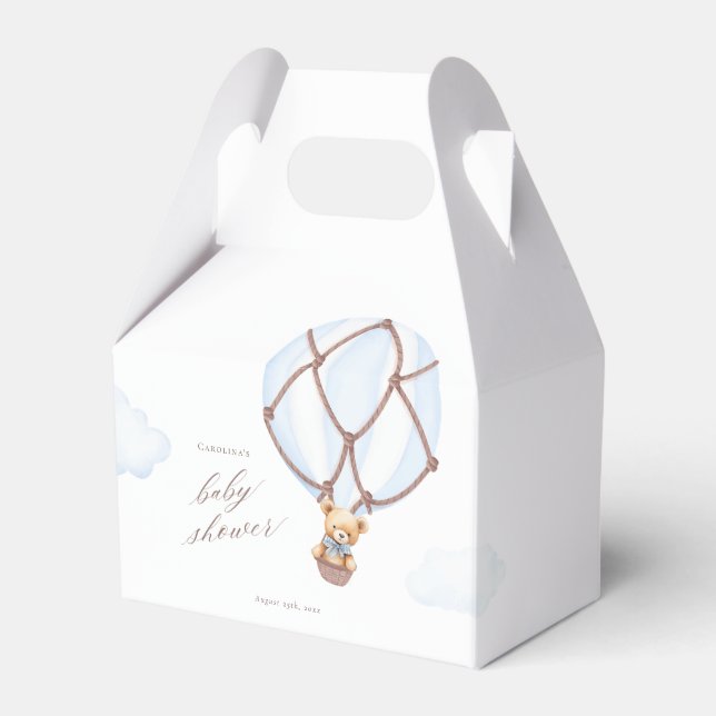 We Can Bearly Wait! Hot Air Baloon Baby Shower Favour Box (Front Side)