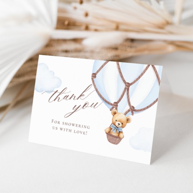 We Can Bearly Wait! Hot Air Baloon Thank You Card (Creator Uploaded)