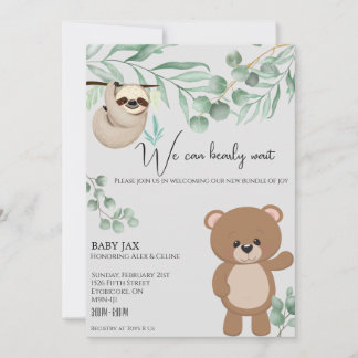 We Can Bearly Wait Invitation