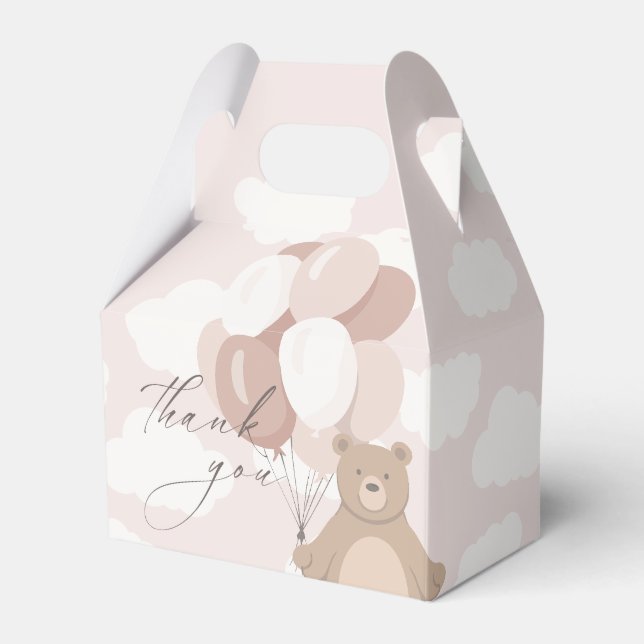 We Can Bearly Wait | Light Pink Girls Favour Box (Front Side)