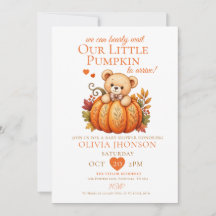 We Can Bearly Wait Little Pumpkin Fall Baby Shower
