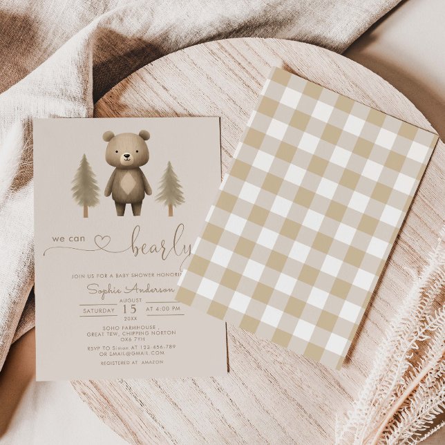 We Can Bearly Wait Minimalist Gender Neutral  Invitation (Creator Uploaded)