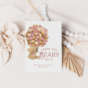 We Can Bearly Wait Modern Bear Baby Shower Thank You Card