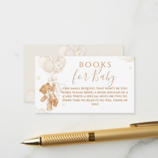 We Can Bearly Wait Neutral Baby Shower Enclosure Card