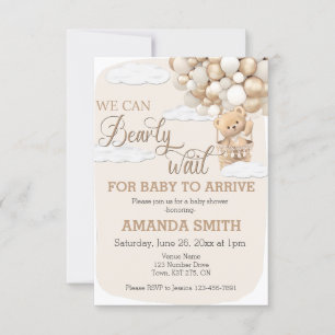 We Can Bearly Wait Neutral Baby Shower Invitation