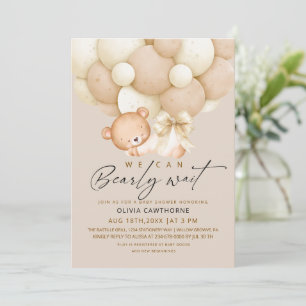 We can Bearly Wait Neutral Baby Shower   Invitation