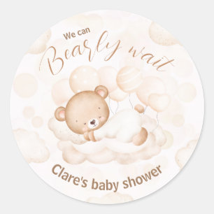 We Can Bearly Wait Neutral Baby Shower Stickers