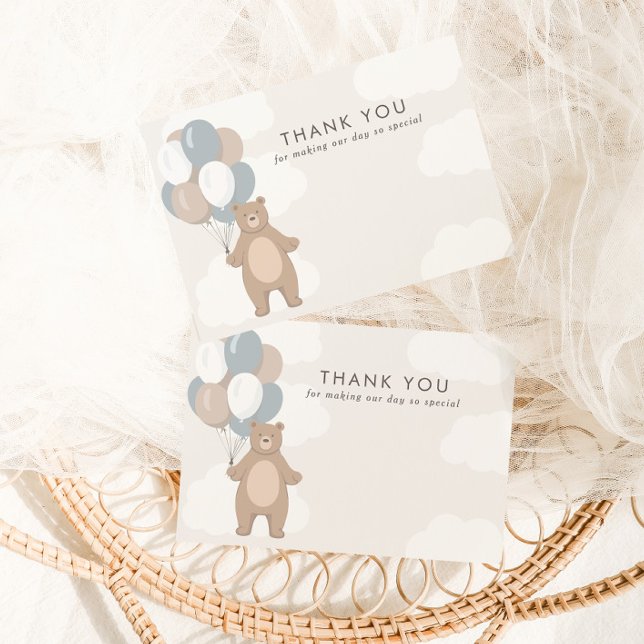 We Can Bearly Wait | Neutral Blue Boy's Thank You Card (Creator Uploaded)