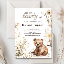 We can bearly wait neutral rustic baby shower 