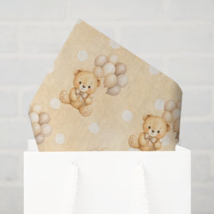 We Can Bearly Wait Neutral Teddy Bear Baby Shower Tissue Paper