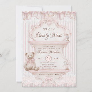 We Can Bearly Wait Nursery Cottage Baby Shower Invitation