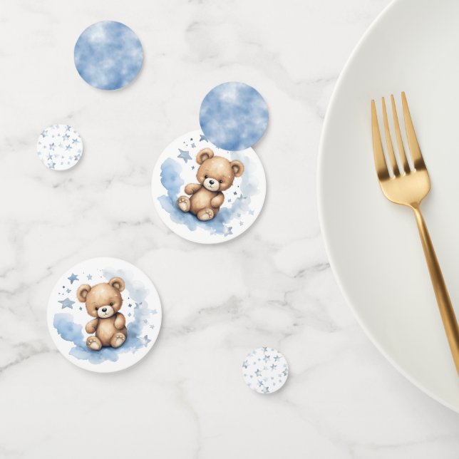 We Can Bearly Wait Pastel Blue Baby Shower Confetti (Group)