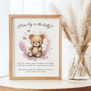 We Can Bearly Wait Pastel Pink Belly Game Poster