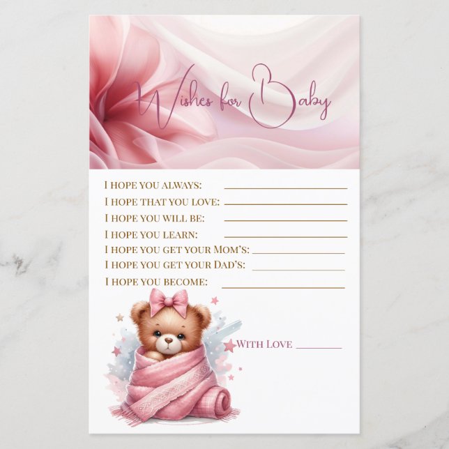 We Can Bearly Wait Pink Baby Shower (Front)