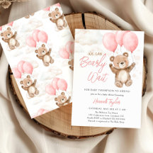 We Can Bearly Wait Pink Girl Baby Shower 