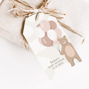 We Can Bearly Wait Pink Girl's Favour Gift Tags