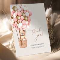 We Can Bearly Wait Pink Gold Baby Shower Thank You