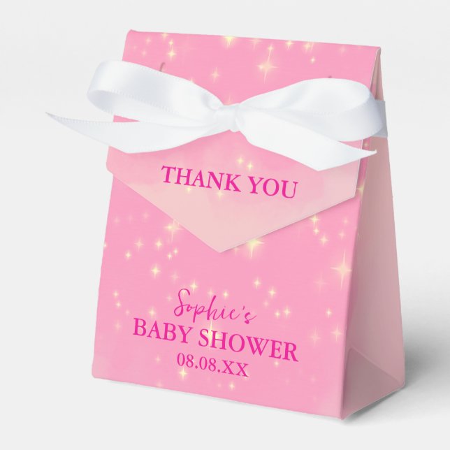 We Can Bearly Wait Pink Hydrangeas Balloon Favour Box (Front Side)