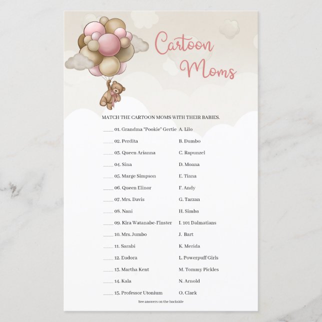 We can bearly wait pink ivory brown Cartoon Moms (Front)