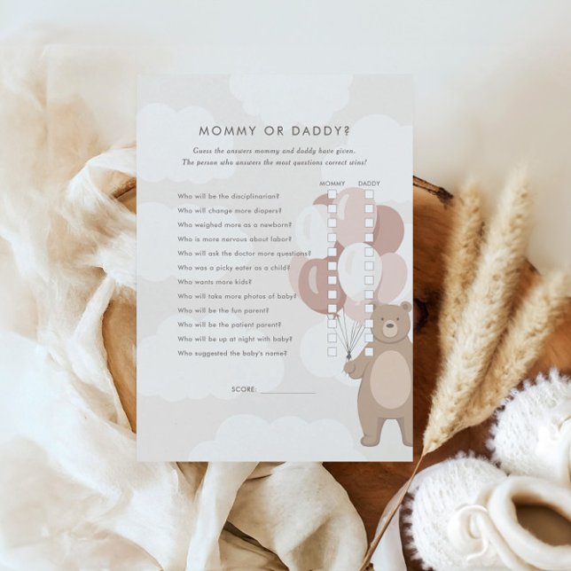 We Can Bearly Wait | Pink Mummy or Daddy Game Enclosure Card (Creator Uploaded)