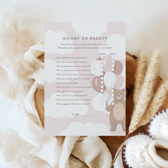 We Can Bearly Wait | Pink Mummy or Daddy Game Enclosure Card (Creator Uploaded)