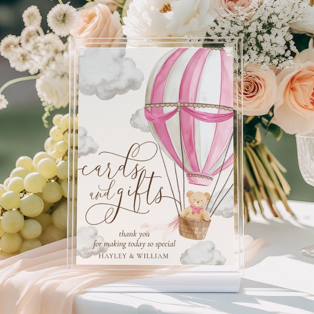 We Can Bearly Wait Pink Teddy Bear Cards and Gifts Poster (Creator Uploaded)