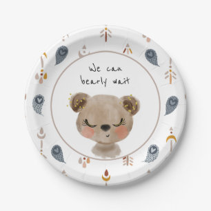 We Can Bearly Wait Plates Teddy Bear Baby Shower