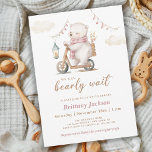 We can Bearly Wait Polar Bear Baby Shower Pink Invitation<br><div class="desc">We can Bearly Wait Polar Bear Baby Shower Pink Invitation features a cute illustration of a polar bear with a elegant script type treatment. Personalise it with your event details. A beautiful invitation,  perfect for your event!</div>