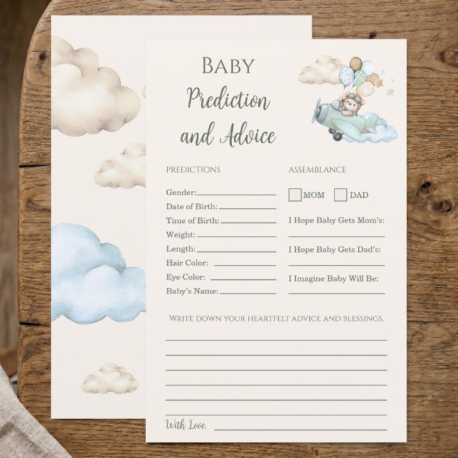 We Can Bearly Wait Predictions and Advice Game Boy (Baby Advice and Predictions Game Can Bearly Wait)
