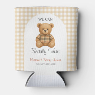 We Can Bearly Wait Preppy Bear Baby Shower Cooler