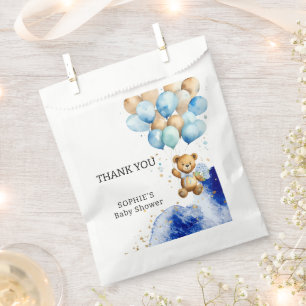 We Can Bearly Wait Royal Blue And Gold Baby Shower Favour Bag