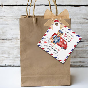 We Can Bearly Wait Special Delivery Baby Shower Favour Tags