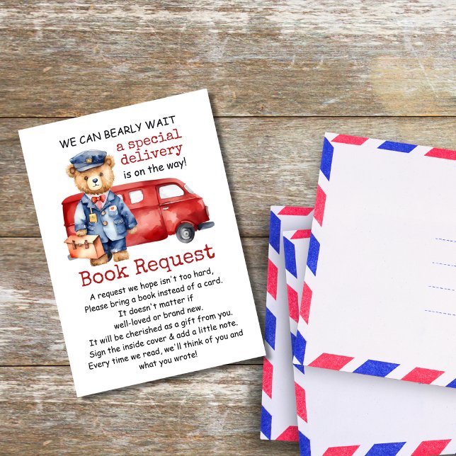 We Can Bearly Wait Special Delivery Book Request Enclosure Card (Creator Uploaded)