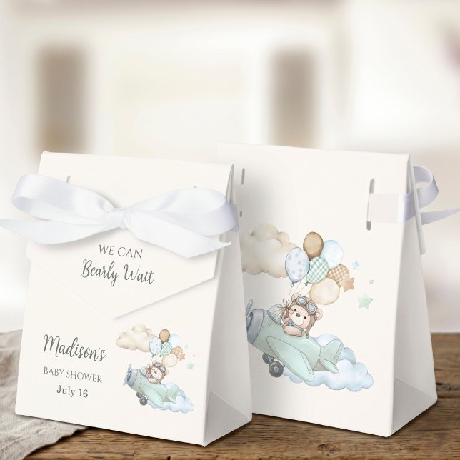 We Can Bearly Wait Teddy Bear Aeroplane Party Box (We Can Bearly Wait Teddy Bear Airplane Party Box)